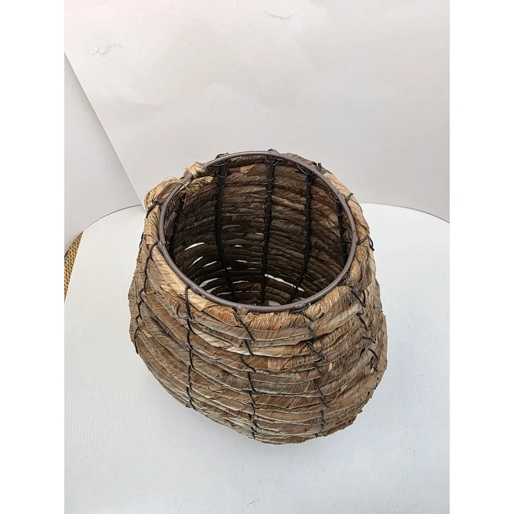Handwoven Natural Wicker Floor Vase Decorative BasketRustic Boho Farmhouse 10